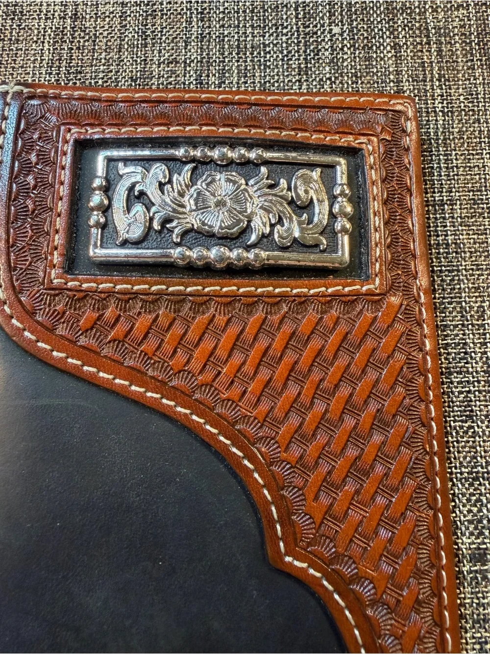 MEN'S WESTERN 3D WALLET/CHECKBOOK GENUINE LEATHER LONG BI FOLD TALL RODEO WALLET